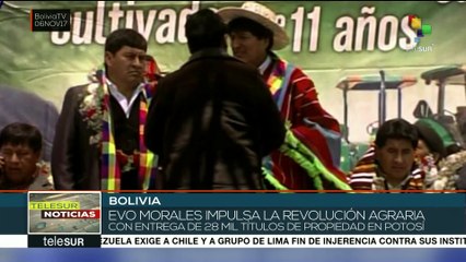 Gob. boliviano entrega más de 28 mil títulos de propiedad en Potosí