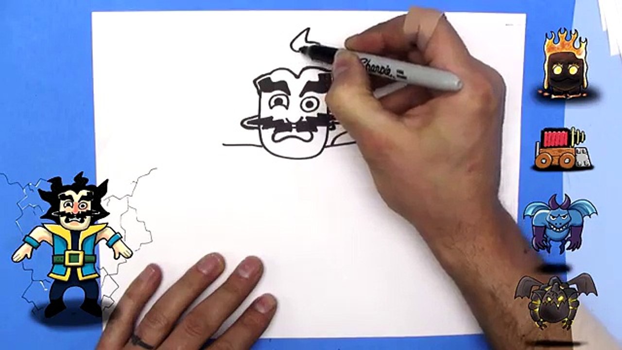 How To Draw the Electo Wizard from Clash Royale - EASY - Step By Step -