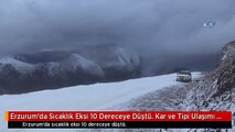 Erzurum'da Sıcaklık Eksi 10 Dereceye Düştü. Kar ve Tipi Ulaşımı Etkiledi