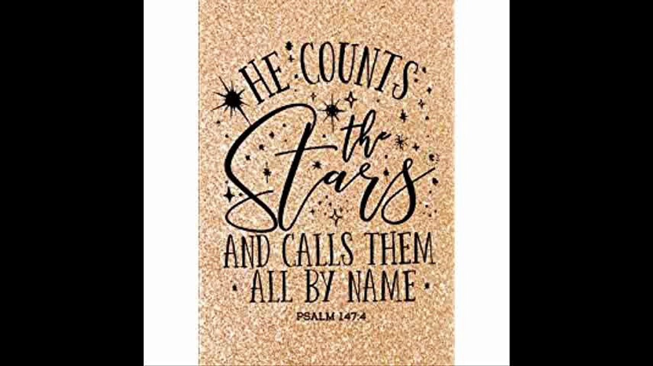 He Counts The Stars (Psalm 1474 NLT) Christian Notebook or Journal Gold Glitter Notebook with Scripture Inspirational Gi