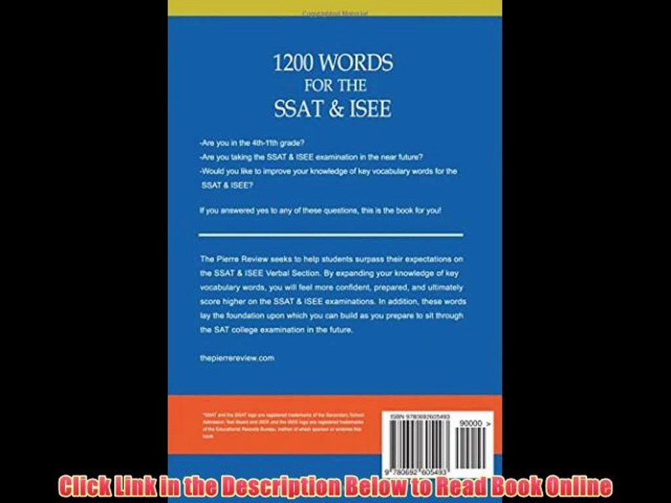 Read Online 1200 Words for the SSAT & ISEE: For Private and Independent School Admissions Full Book