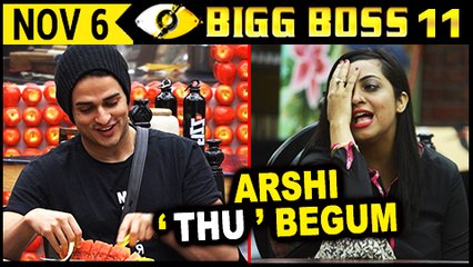 Priyank Sharma SPITS On Arshi Khan  Bigg Boss 11 Day 36  6th November  Episode Update