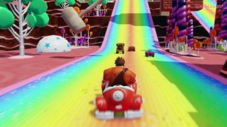 WRECK-IT RALPH Nursery Rhymes Flying Around Candy Island Racing and Painting It