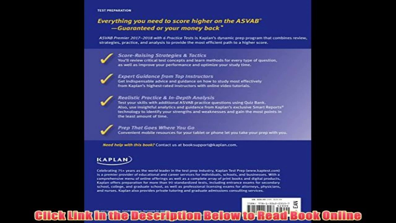 Download [PDF] ASVAB Premier 2017-2018 with 6 Practice Tests: Online + Book (Kaplan Test Prep) (Kaplan ASVAB)