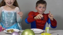 Real Food VS Gummy Food! Gross Candy Challenge Kids Superheroes Re