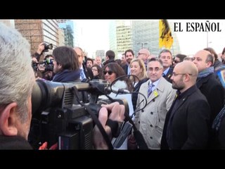 Los alcaldes independentistas se manifiestan en Bruselas
