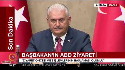 Başbakan Yıldırım ABD'ye gidiyor