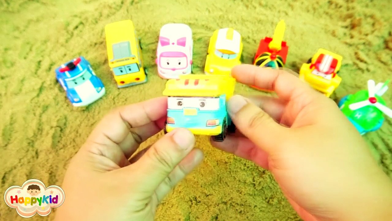 รถของเล่นโรโบคาร์ โพลี | เรียนรู้ชื่อรถพร้อมเสียงของรถ | เล่นกองทราย | Robocar Poli