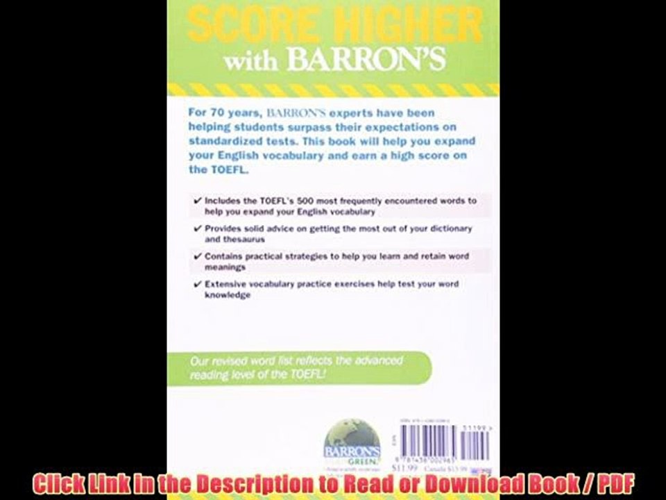 Read Essential Words for the TOEFL, 6th Edition Online PDF Book