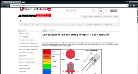 Dijital Elektronik - Led Direnç Hesaplama / www.marketdijital.com