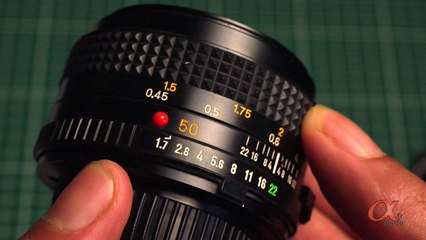 un objectif Minolta MD sur un hybride Sony Alpha ILCE