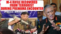 M-4 rifle recovered from terrorists, Army Chief say they are getting help from across the border