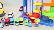 뽀로로 주차장 과 타요 폴리 장난감 мультфильмы про машинки Пороро Игрушки Tayo the Little Bus Car Toys
