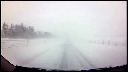 Snow road accident