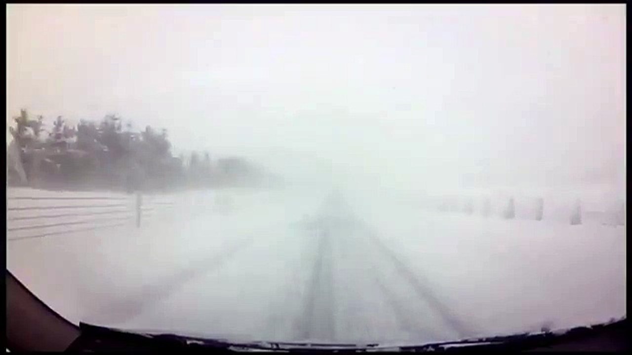 Snow road accident