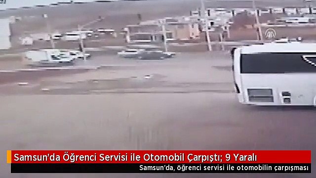 Samsun'da Öğrenci Servisi ile Otomobil Çarpıştı: 9 Yaralı