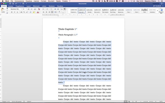 Formattazione del documento e uso degli stili per la tesi di laurea