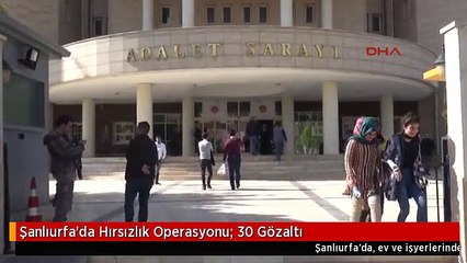 Şanlıurfa'da Hırsızlık Operasyonu: 30 Gözaltı