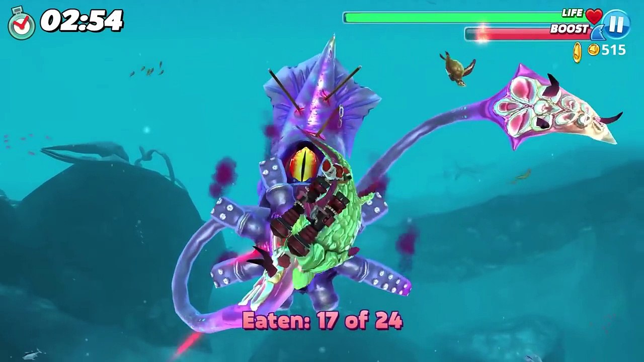 Hungry Shark World - All !! Sharks vs Colossal Squid BOSS