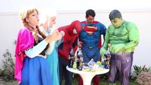 Frozen Elsa TRANSFORMS INTO Spiderman Hulk Superman Iron Man Funny Superhero in Real Life IRL :)