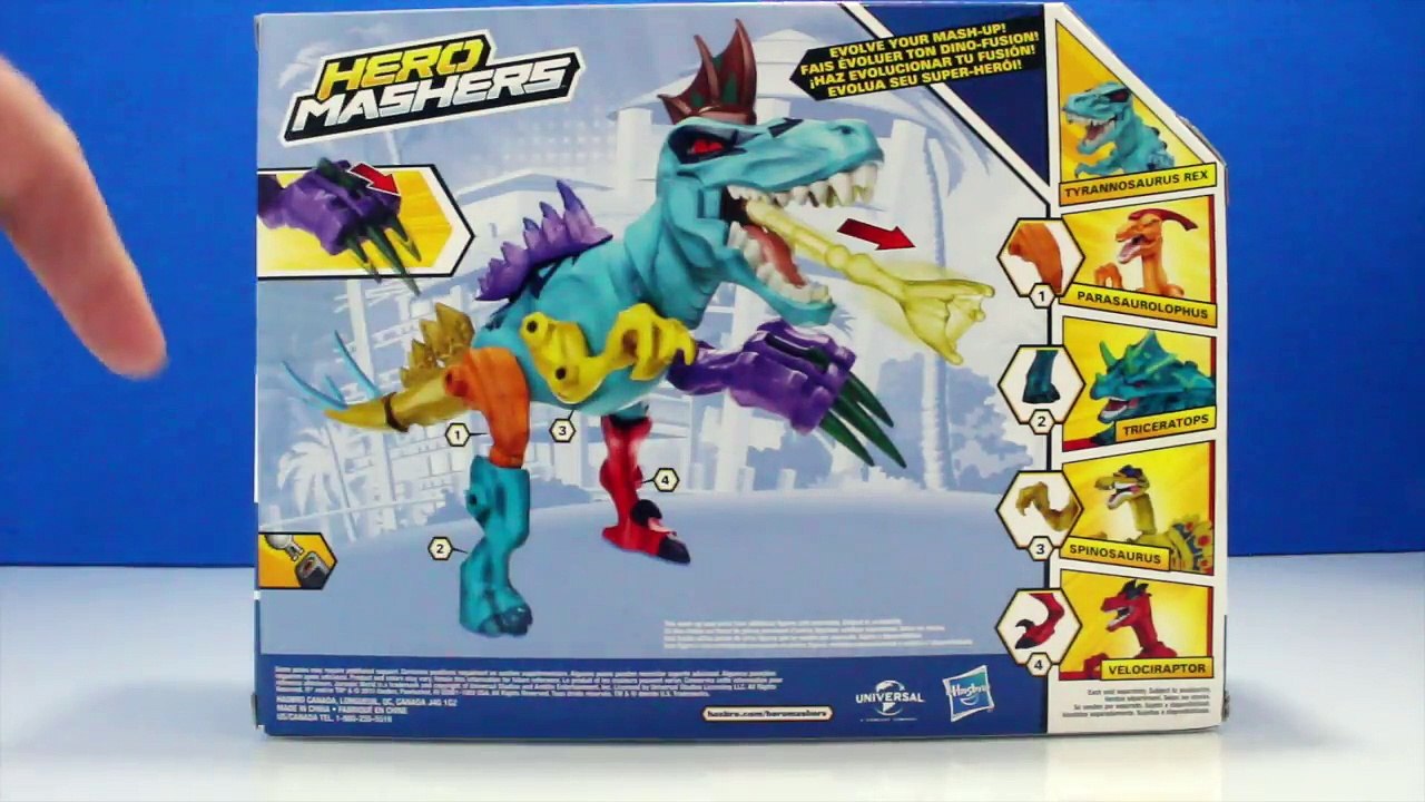 Jurassic World Dinosaur Toys HERO MASHERS Indominus Rex, Velociraptor + T Rex Opening Toypals.tv