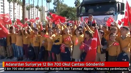 Adana'dan Suriye'ye 12 Bin 700 Okul Çantası Gönderildi