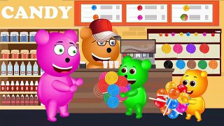 Mega Gummy Bear Babies Getting Magic Spiral Ice Cream Finger Family Cartoon Videos For Children