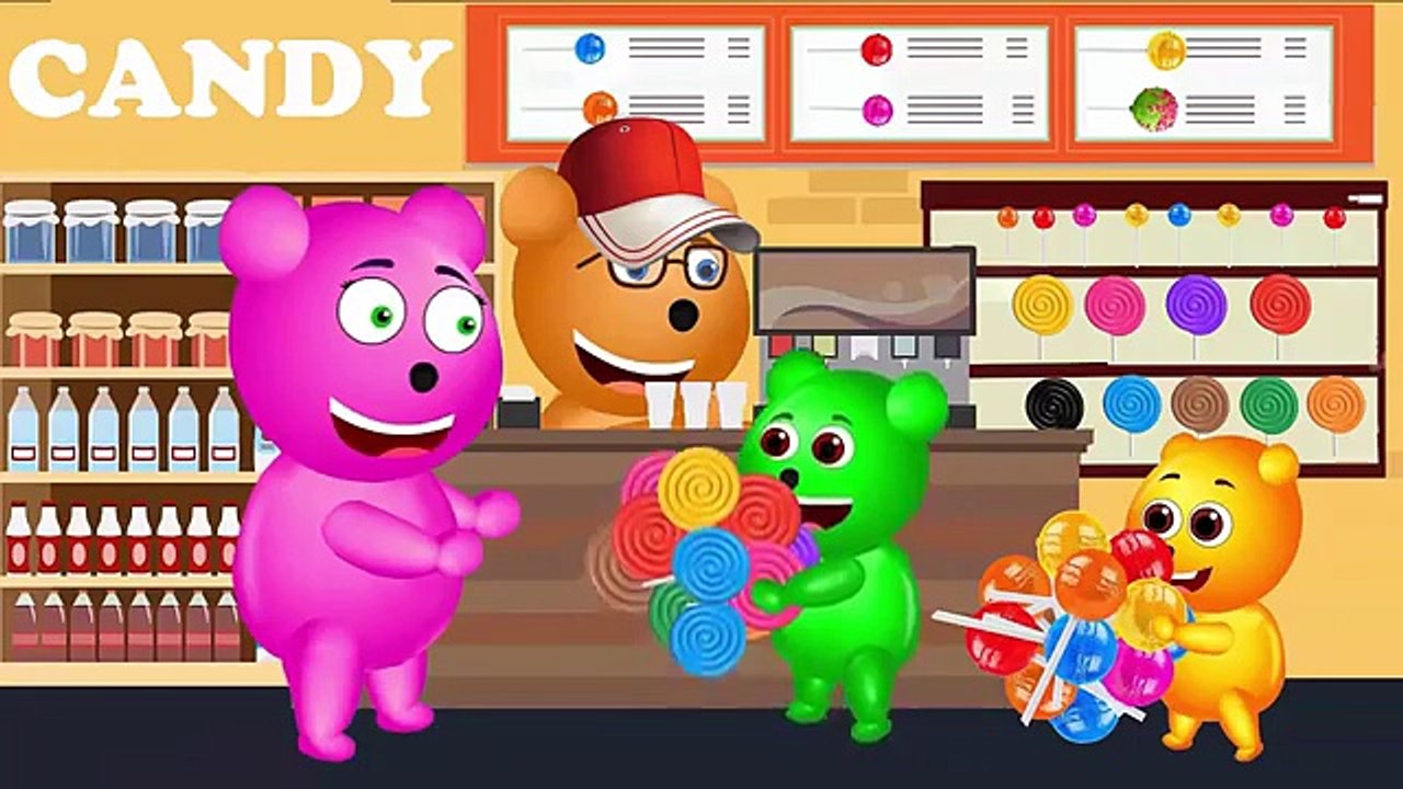 Mega Gummy Bear Babies Getting Magic Spiral Ice Cream Finger Family Cartoon Videos For Children