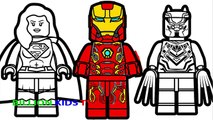 Lego Iron Man vs Lego Supergirl vs Lego Black Panther Coloring Book Coloring Pages Kids Fun Art