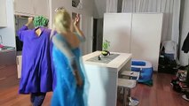 FROZEN ELSA TOILET PRANK! w/ Spiderman Maleficent Joker Pink Spidergirl Bad baby! Superheroes IRL