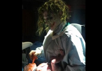 WATCH: Doctor delivers baby on Halloween dressed as The Joker