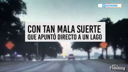 Conductor ebrio termina en un lago cuando intentaba escapar de una sanción