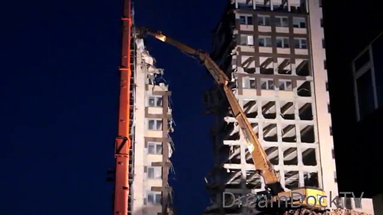 CATERPILLAR 385C LONGFRONT BAGGER BODO FREIMUTH # ABBRUCHARBEITEN IN DER NACHT