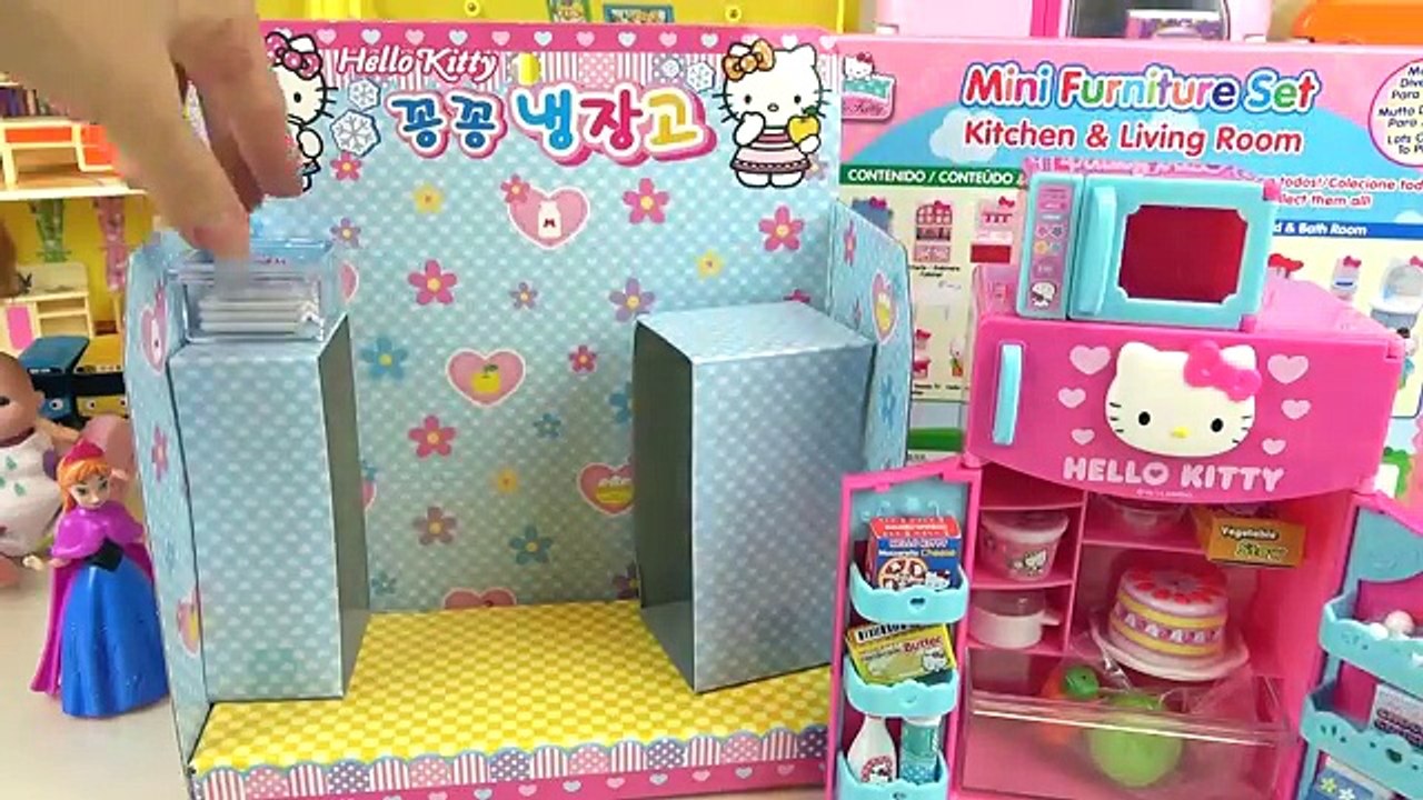 Hello Kitty refrigerator and Baby doll kitchen toys Dailymotion Video