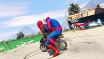 SMALL COLORS Motorbike with FUNNY Spiderman in Cars Cartoon for Kids and Nursery Rhymes for Children