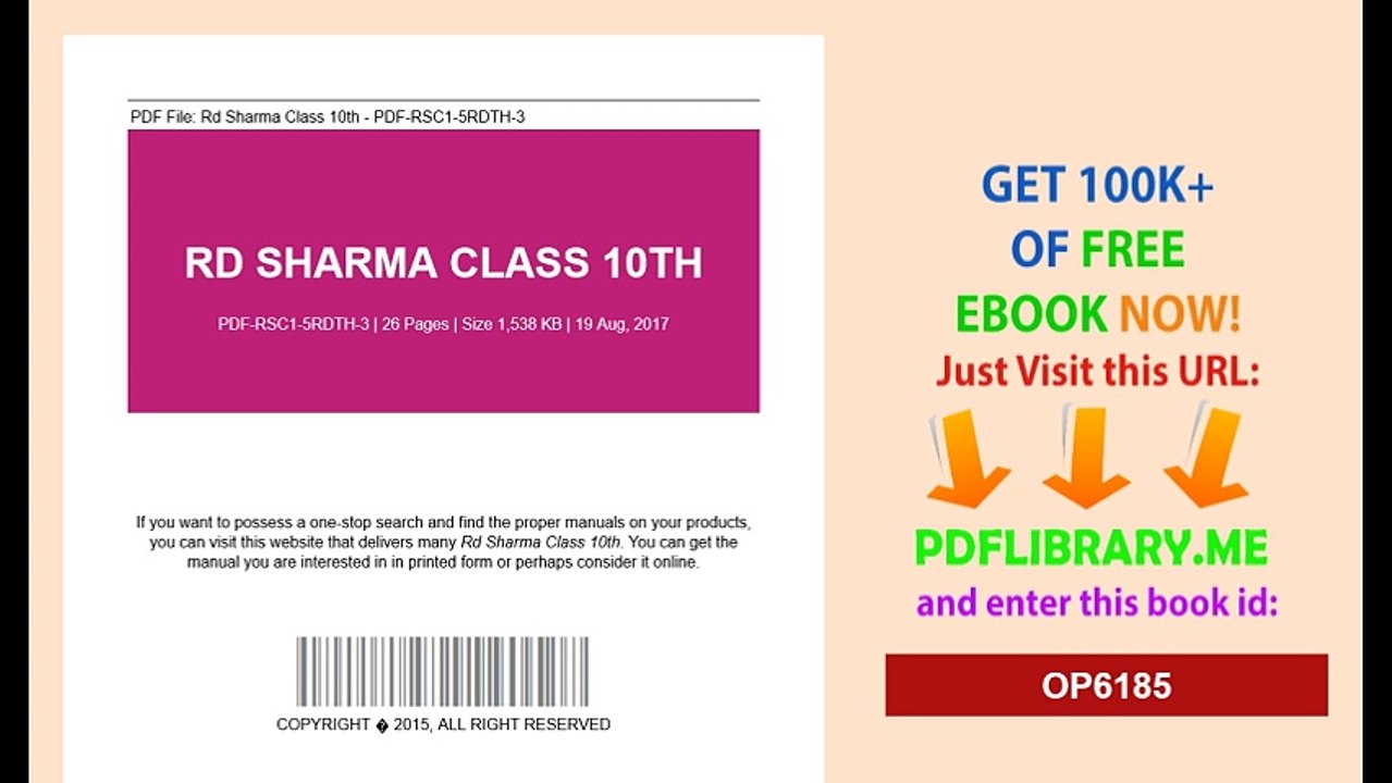 Rd Sharma Class 10th