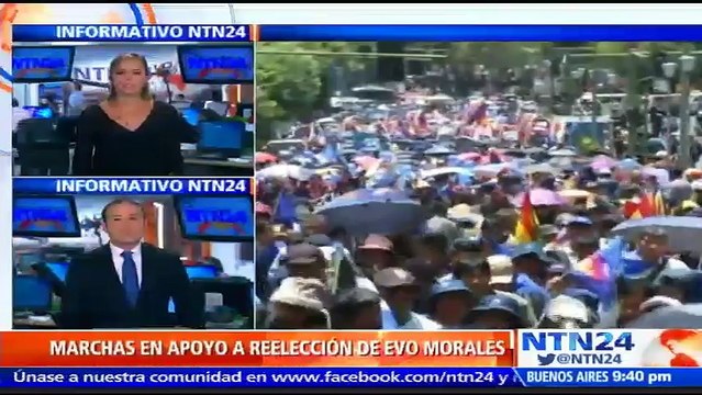 Simpatizantes del presidente de Bolivia tomaron las calles de La Paz en apoyo a la reelección de Evo Morales