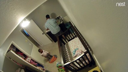 Dad Gags Changing Stinky Diaper