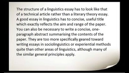 linguistic essay writing tips