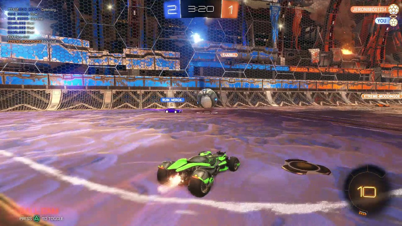 Rocket League 104mph bycicle kick