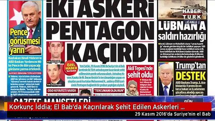 Korkunç İddia: El Bab'da Kaçırılarak Şehit Edilen Askerleri Pentagon'un Adamları Vurdu