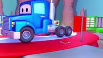 Carl le SUPER TRUCK et Le CAMION de POLICE à Car City - Dessin animé pour les enfants