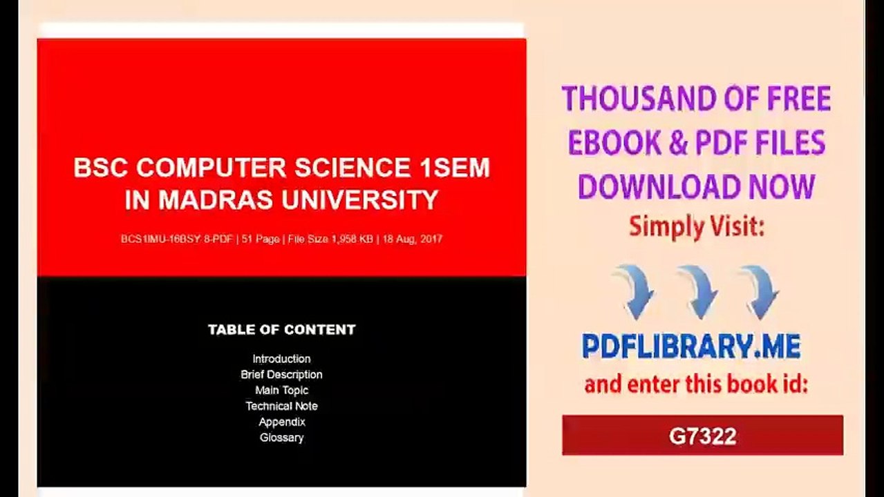 Bsc Computer Science 1sem In Madras University