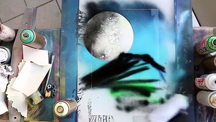 Halloween Spooky castle - Spray Paint ART