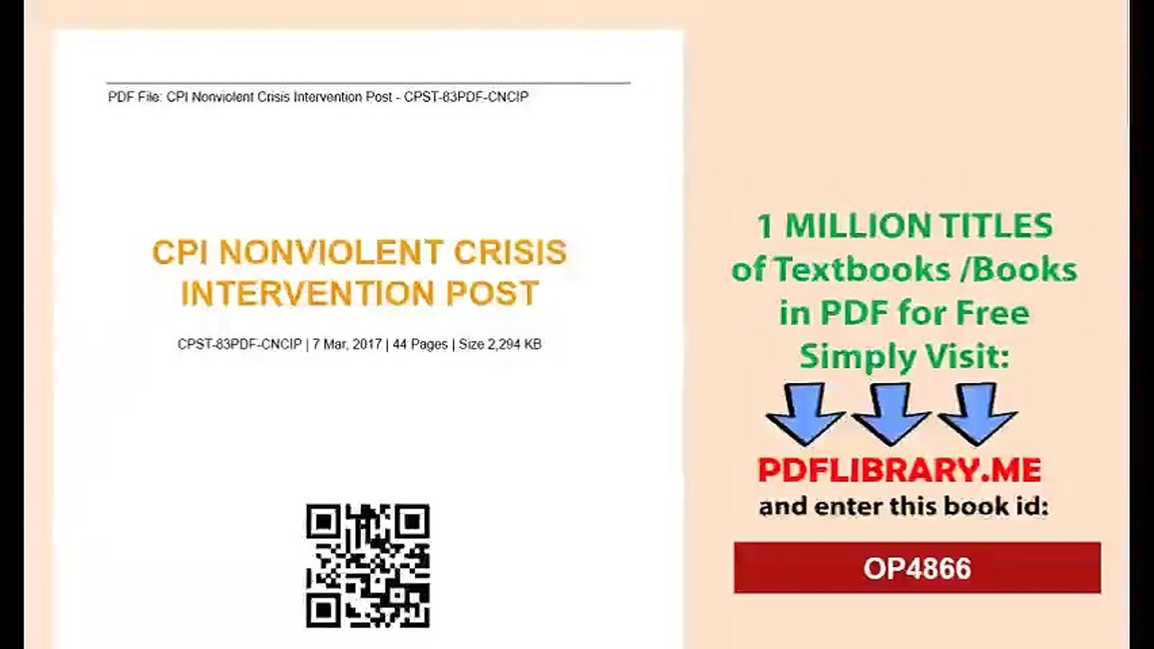 CPI Nonviolent Crisis Intervention Post
