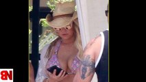 Jessica Simpson Bikinii Top & Shorts Candids in Cabo