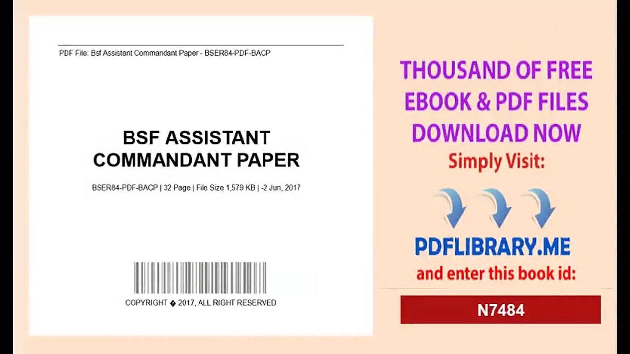 Bsf Assistant Commandant Paper