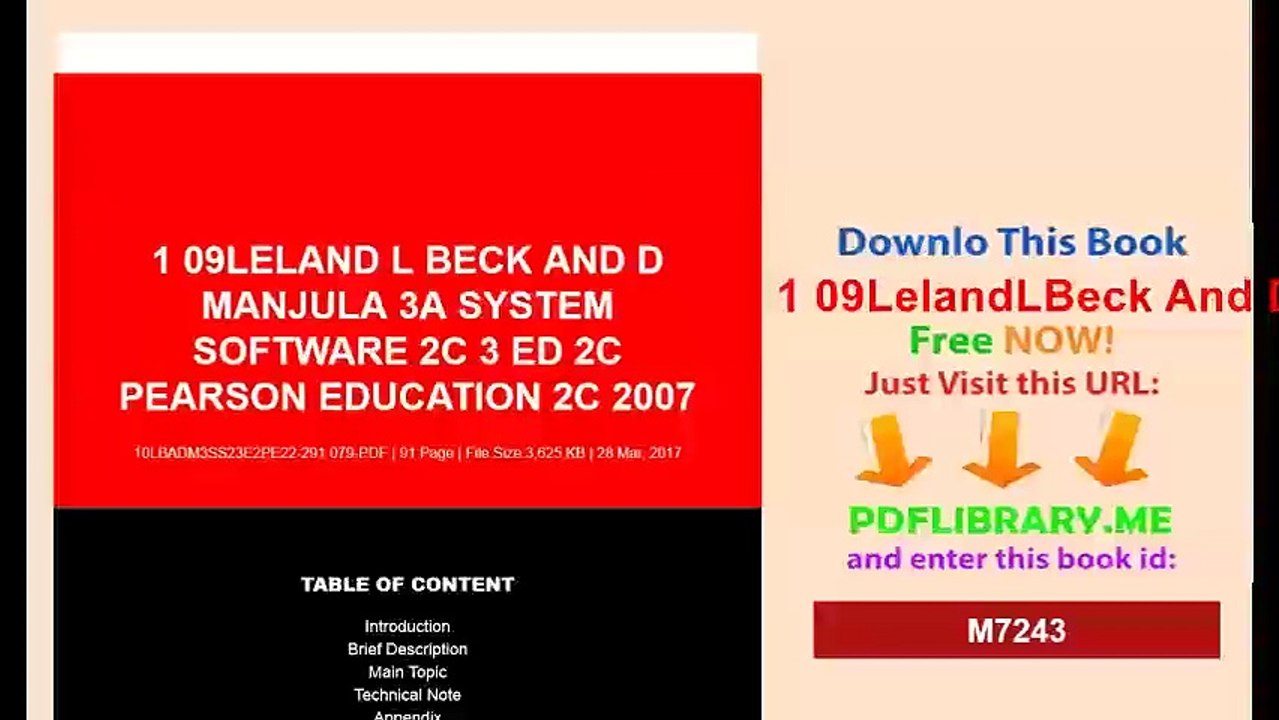 1 09LelandLBeck And D Manjula 3A System Software 2C 3 Ed 2C Pearson Education 2C 2007