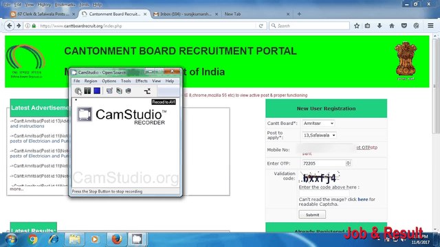 67 Clerk & Safaiwala Posts Cantonment Board Recruitment 2017 (8th passed and Bachelor Degree)