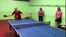 69-year-old Saraswathi Rao, former Indian TT Champion, show off her #Table Tennis skills